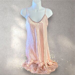 Vintage Lady Cameo Dallas Short Satin Chemise Nightie Blush Pink Medium Lingerie